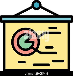 Symbol für die Marktsegmentierung. Kontur Marktsegmentierung Vektor Symbol Farbe flach isoliert Stock Vektor