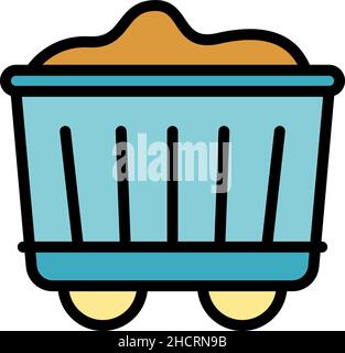 Symbol „Zug“. Kontur Zug Wagen Vektor Symbol Farbe flach isoliert Stock Vektor