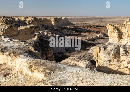 Oakley, Kansas - der Little Jerusalem Badlands State Park bewahrt die größte Niobrara-Kreideformation in Kansas. Der Park ist ein Gemeinschaftsprojekt der Nat Stockfoto