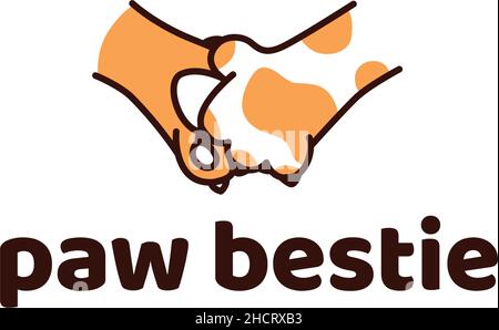 Modernes Design Bunte PFOTE BESTIE Katze Logo-Design Stock Vektor