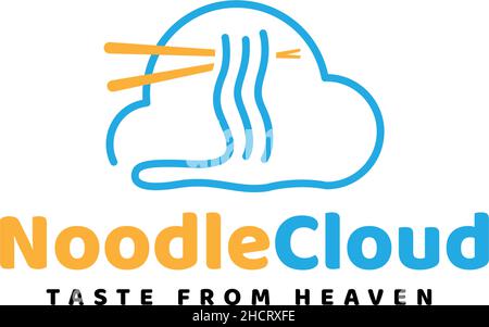 Modernes flaches, einfaches Design MIT NUDEL-CLOUD-Logo Stock Vektor