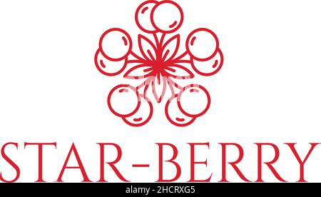 Minimalistisches, schlichtes Design MIT DEM BERRY Logo Stock Vektor