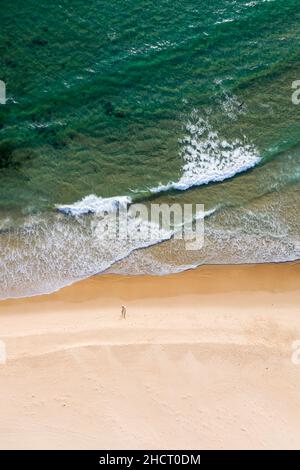 Luftaufnahme von Nobbys Beach NSW Australia an den Hauptstränden von Newcastle - NSW Australia Stockfoto