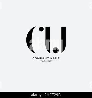 Kreatives modernes CU-Zeichen Business Logo Design Alphabet Symbol Vektor-Symbol. Kreative, elegante Vorlage für das CU-Logo. Stock Vektor