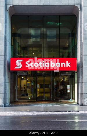 Ottawa, Kanada - 16. Dezember 2021: Scotiabank Bank in der Innenstadt von Ottawa Stockfoto