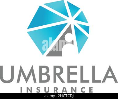 Modernes, farbenfrohes REGENSCHIRM-LOGO FÜR VERSICHERUNGEN Stock Vektor