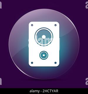 Stereo Mondlicht Glas runde Knopf abstrakt auf einem dunkelvioletten abstrakten Hintergrund Stockfoto