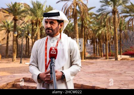 Hagel, Saudi-Arabien. 01st Januar 2022. Ben Sulaymen Mohammed (Are), Präsident der FIA, Porträt beim Podeststart der Rallye Dakar 2022 am 1st 2022. Januar in Hail, Saudi-Arabien - Foto Julien Delfosse / DPPI Credit: DPPI Media/Alamy Live News Stockfoto