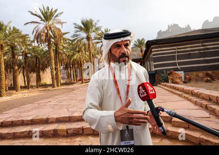 Hagel, Saudi-Arabien. 01st Januar 2022. Ben Sulaymen Mohammed (Are), Präsident der FIA, Porträt beim Podeststart der Rallye Dakar 2022 am 1st 2022. Januar in Hail, Saudi-Arabien - Foto Julien Delfosse / DPPI Credit: DPPI Media/Alamy Live News Stockfoto