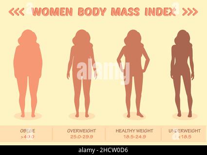 Frau Körper Masse Index Vektor medizinische Infografik Stock Vektor