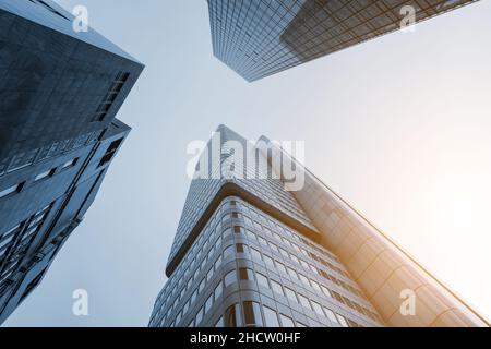Blick auf Wolkenkratzer Stockfoto