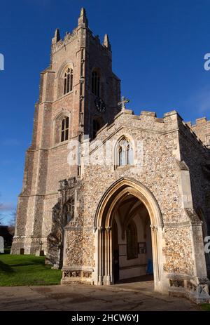 Dorfpfarrkirche St. Mary, Stoke by Nayland, Suffolk, England, Großbritannien Stockfoto