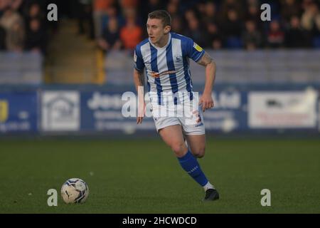 HARTLEPOOL, GROSSBRITANNIEN. JAN 1st David Ferguson von Hartlepool United während des Spiels der Sky Bet League 2 zwischen Hartlepool United und Oldham Athletic am Samstag, den 1st. Januar 2022, im Victoria Park, Hartlepool. (Kredit: Scott Llewellyn | MI Nachrichten) Kredit: MI Nachrichten & Sport /Alamy Live Nachrichten Stockfoto