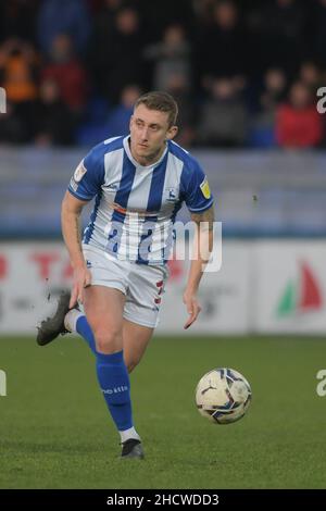 HARTLEPOOL, GROSSBRITANNIEN. JAN 1st David Ferguson von Hartlepool United während des Spiels der Sky Bet League 2 zwischen Hartlepool United und Oldham Athletic am Samstag, den 1st. Januar 2022, im Victoria Park, Hartlepool. (Kredit: Scott Llewellyn | MI Nachrichten) Kredit: MI Nachrichten & Sport /Alamy Live Nachrichten Stockfoto