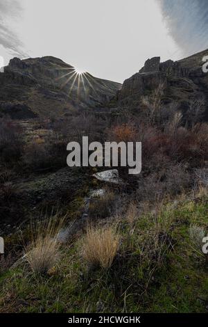 Entlang des Umtanum Creek Trail, WA Stockfoto