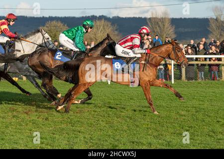 Flemcara läuft am zweiten Weihnachtsfeiertag 2021 in Wincanton Stockfoto