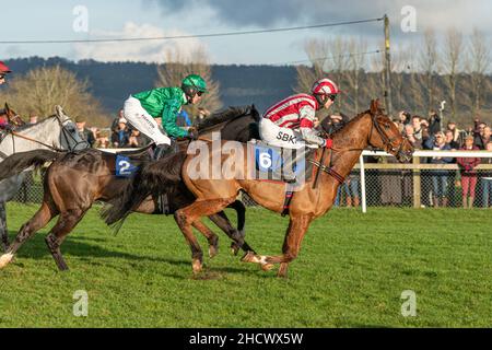 Flemcara läuft am zweiten Weihnachtsfeiertag 2021 in Wincanton Stockfoto