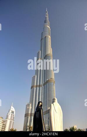 "Weltweit größten" Burj Khalifa Gebäude, Downtown Dubai, Dubai, Vereinigte Arabische Emirate Stockfoto