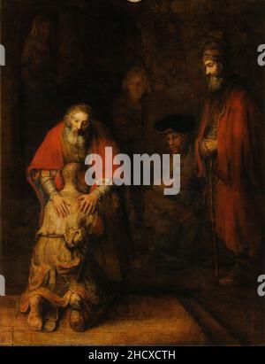 Rembrandt Harmensz van Rijn - die Rückkehr des verlorenen Sohnes Stockfoto