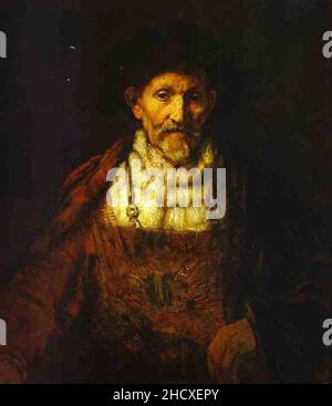 Rembrandt Harmenszoon van Rijn - Porträt eines alten Mannes. Stockfoto