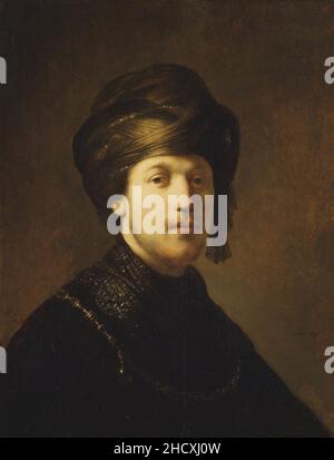 Rembrandt van Rijn (Leiden 1606-Amsterdam 1669) - Ein junger Mann mit Turban Stockfoto