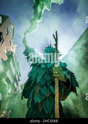 7th. Mai 2018 - Hastings Jack in the Green Festival am 1. Mai, Hastings, Großbritannien. Stockfoto