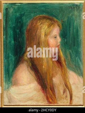 Renoir - Jeune fille aux longs cheveux, ca. 1896. Stockfoto