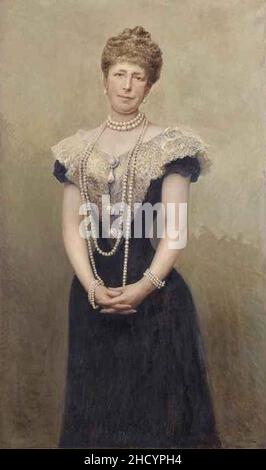 Retrato de la reina María Cristina de Habsburgo, por Llaneces. Stockfoto