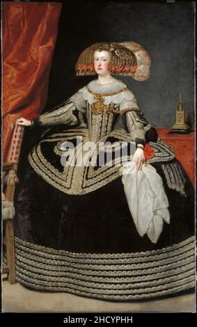 Retrato de la reina Mariana de Austria, Studio von Diego Velázquez. Stockfoto