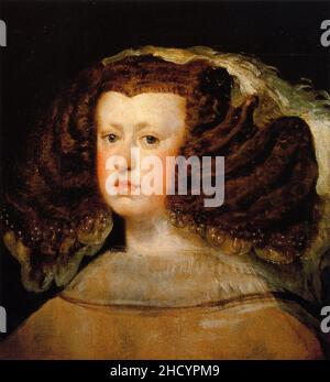 Retrato de la reina Mariana de Austria, von Diego Velázquez. Stockfoto