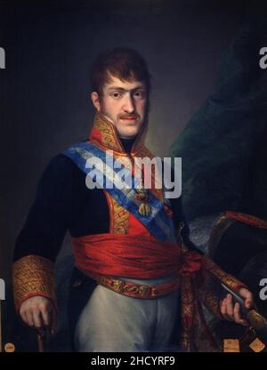 Retrato del infante Carlos María Isidro de Borbón (Vicente López). Stockfoto