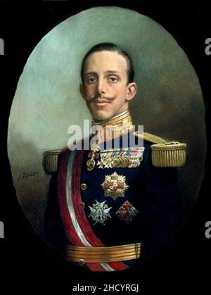 Retrato del rey Alfonso XIII (Nicolas Aquino). Stockfoto