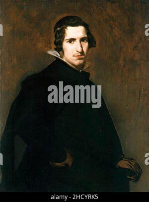 Retrato inacabado de un hombre joven, von Diego Velázquez. Stockfoto