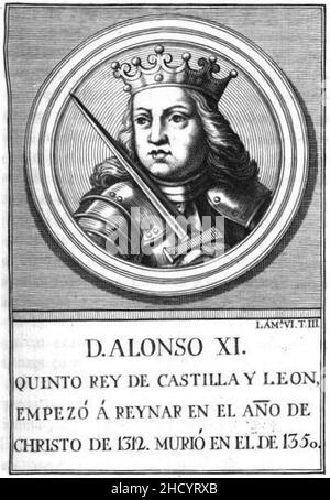 Retrato-121-Rey de Castilla-León-Alfonso XI Stockfoto