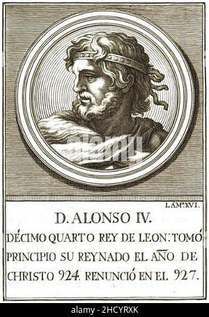 Retrato-089-Rey de León-Alfonso IV. Stockfoto