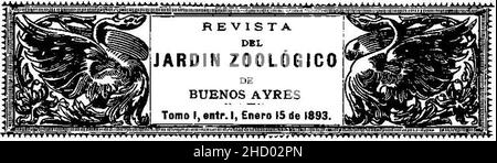 Revista del Jardín Zoológico de Buenos Ayres (Tomo I. Entrega I, S. 1-32) (S. 3). Stockfoto