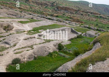 Uplistsikhe am linken Ufer des Flusses Kura in Georgien Stockfoto