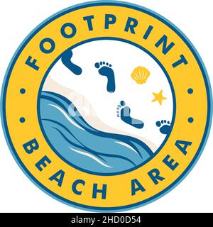 Modernes, farbenfrohes FUSSMUSTER IM STRANDBEREICH-Logo Stock Vektor