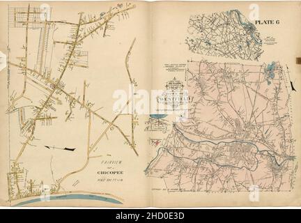 Richards Standardatlas von Hampden County, Massachusetts - basierend auf und sorgfältig zusammengestellt aus den offiziellen Plänen, Umfragen und Aufzeichnungen der Stadtingenieure, Gutachter und andere kommunale Stockfoto