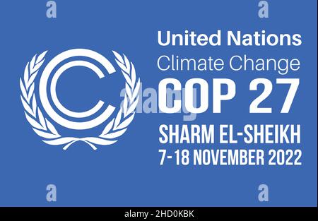 COP 27 - Sharm El-Sheikh, Ägypten, 7-18. November 2022 - Vektor des internationalen Klimagipfels Illustration Stock Vektor