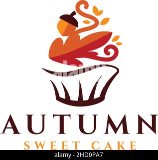 Modernes farbenfrohes HERBSTKUCHEN-Logo-Design Stock Vektor