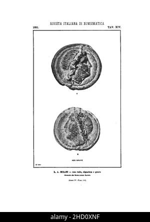 Rivista italiana di numismatica 1891 p 334. Stockfoto