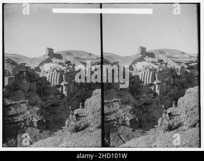 Straße nach Hebron, Mar Saba, etc. Die Suche nach Mar Saba Schlucht. Stockfoto