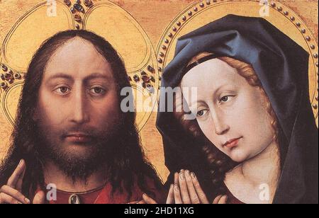 Robert Campin - Christus segnen und die betende Jungfrau Stockfoto