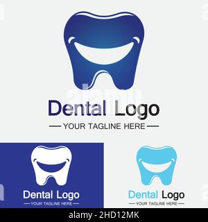 Dental Logo Design Vektor-Vorlage.Creative Dentist Logo. Zahnklinik Vektor-Logo. Stock Vektor