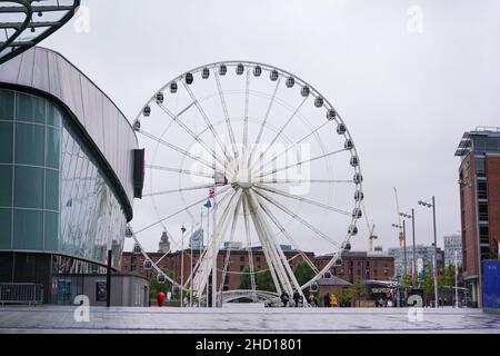 Die Liverpool Arena, bekannt aus Sponsoring-Gründen als M&S Bank Arena und früher Echo Arena, ist eine Mehrzweck-Hallenarena im Stadtzentrum von Liverpool, England. Stockfoto