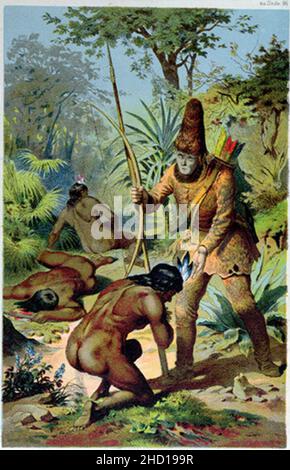 Robinson Crusoe und man Friday Offterdinger. Stockfoto