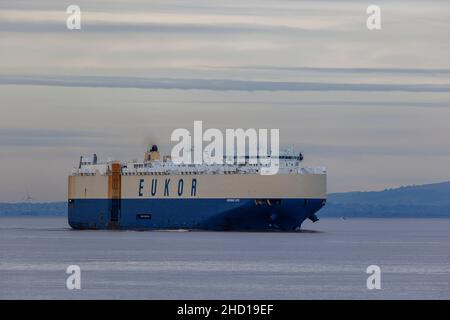 RoRo Morning Capo geht in die Portbury Docks Stockfoto