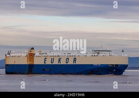 RoRo Morning Capo geht in die Portbury Docks Stockfoto