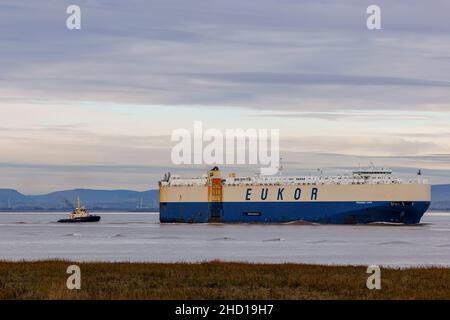 RoRo Morning Capo geht in die Portbury Docks Stockfoto